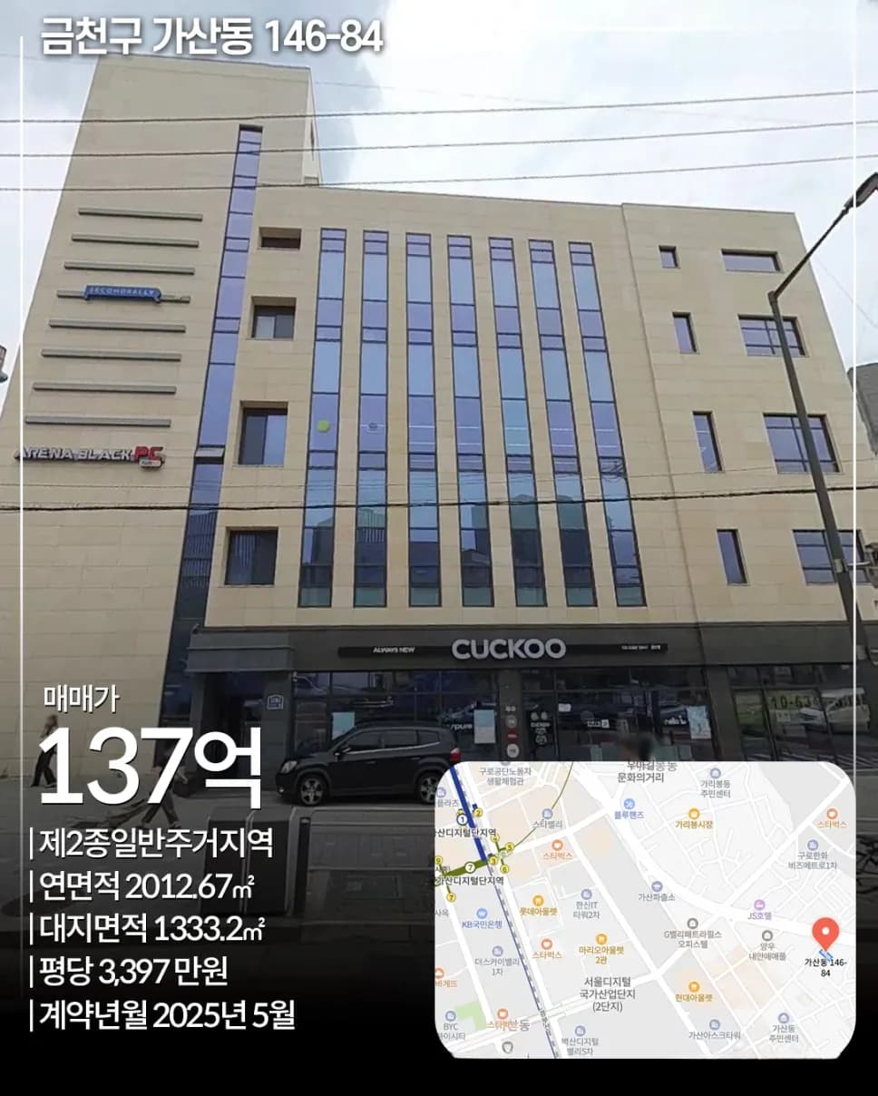 금천구 가산동 146-84 매각 사례