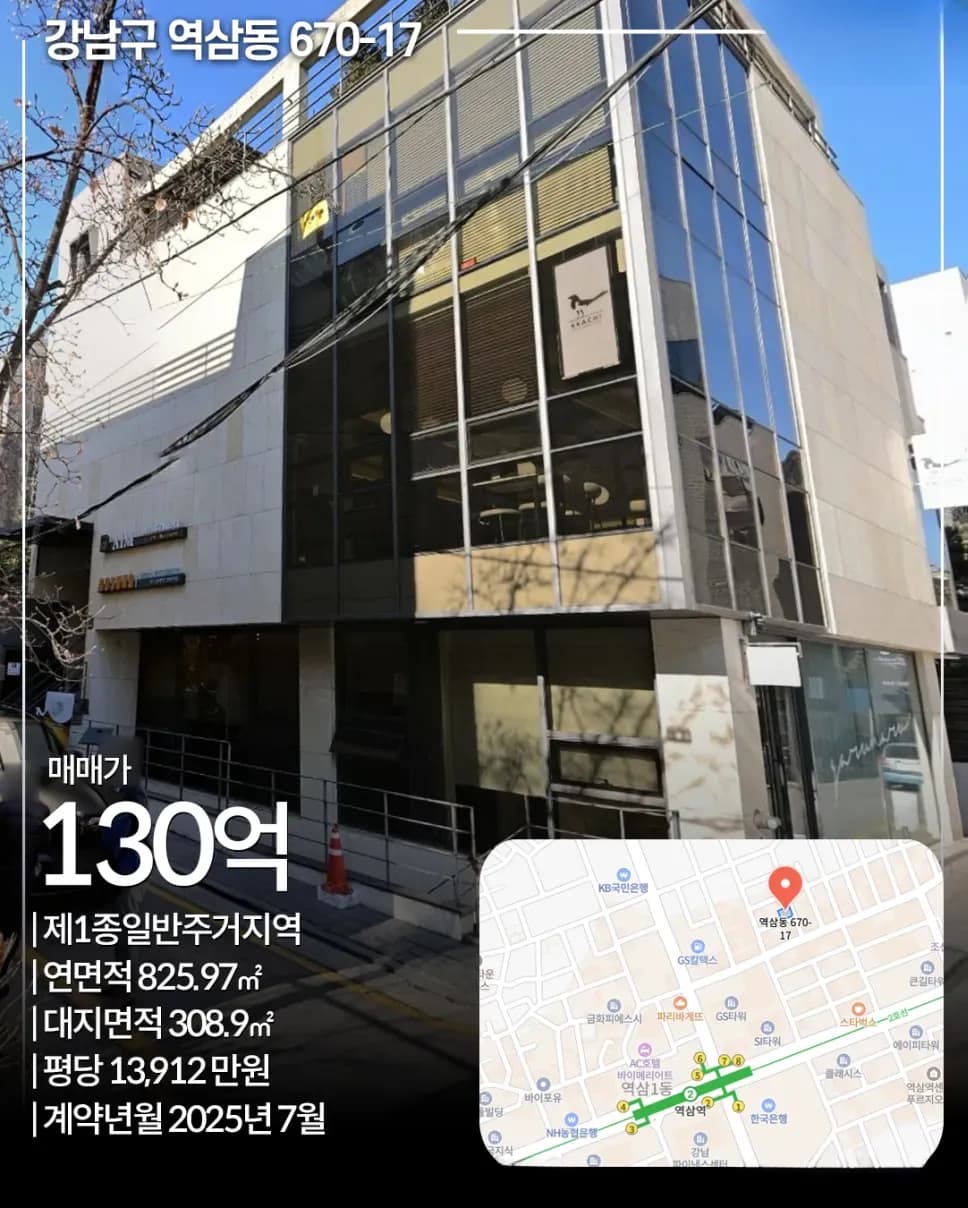 역삼동 670-17 빌딩 매매 사례