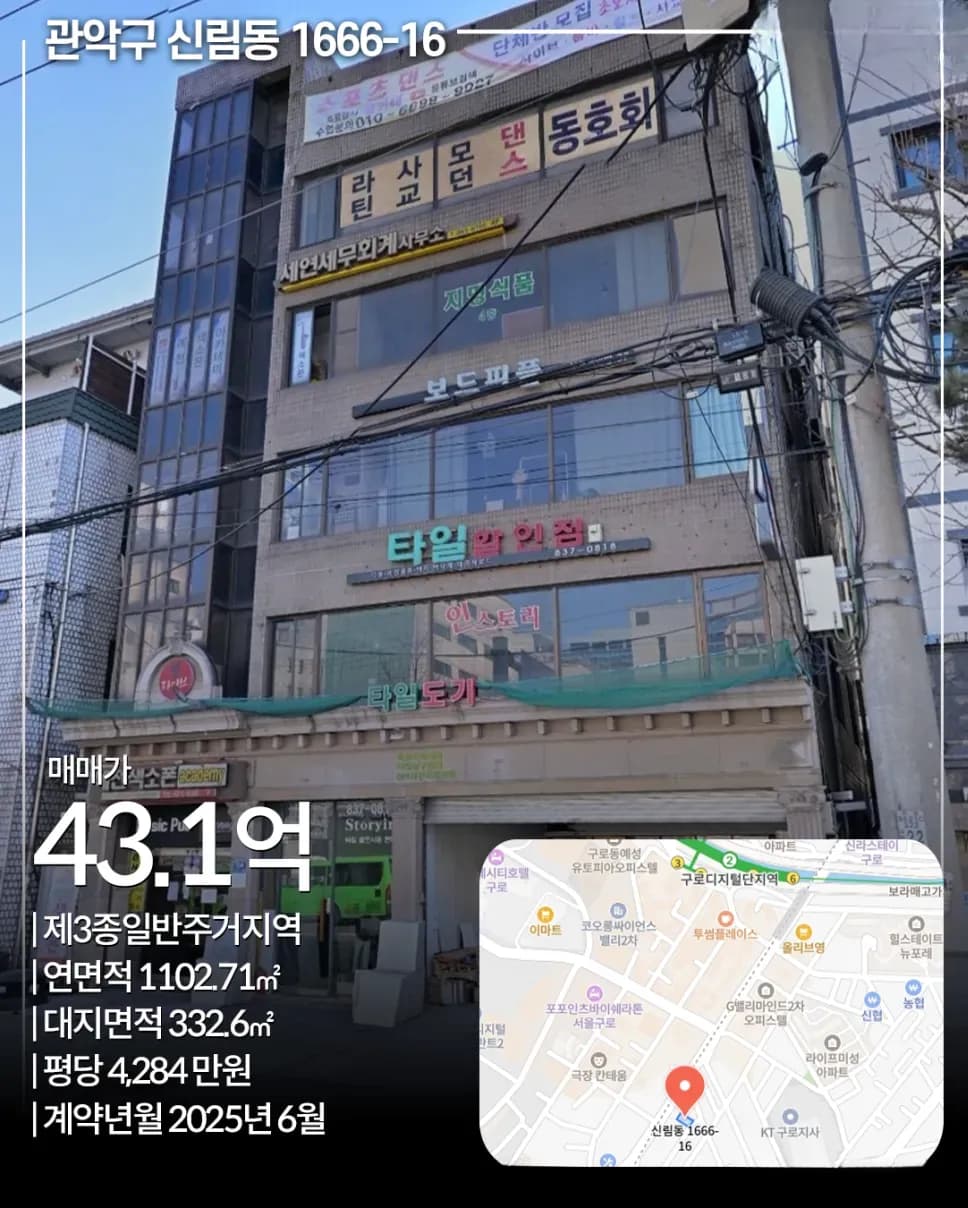 관악구 신림동 1666-16 매입 사례