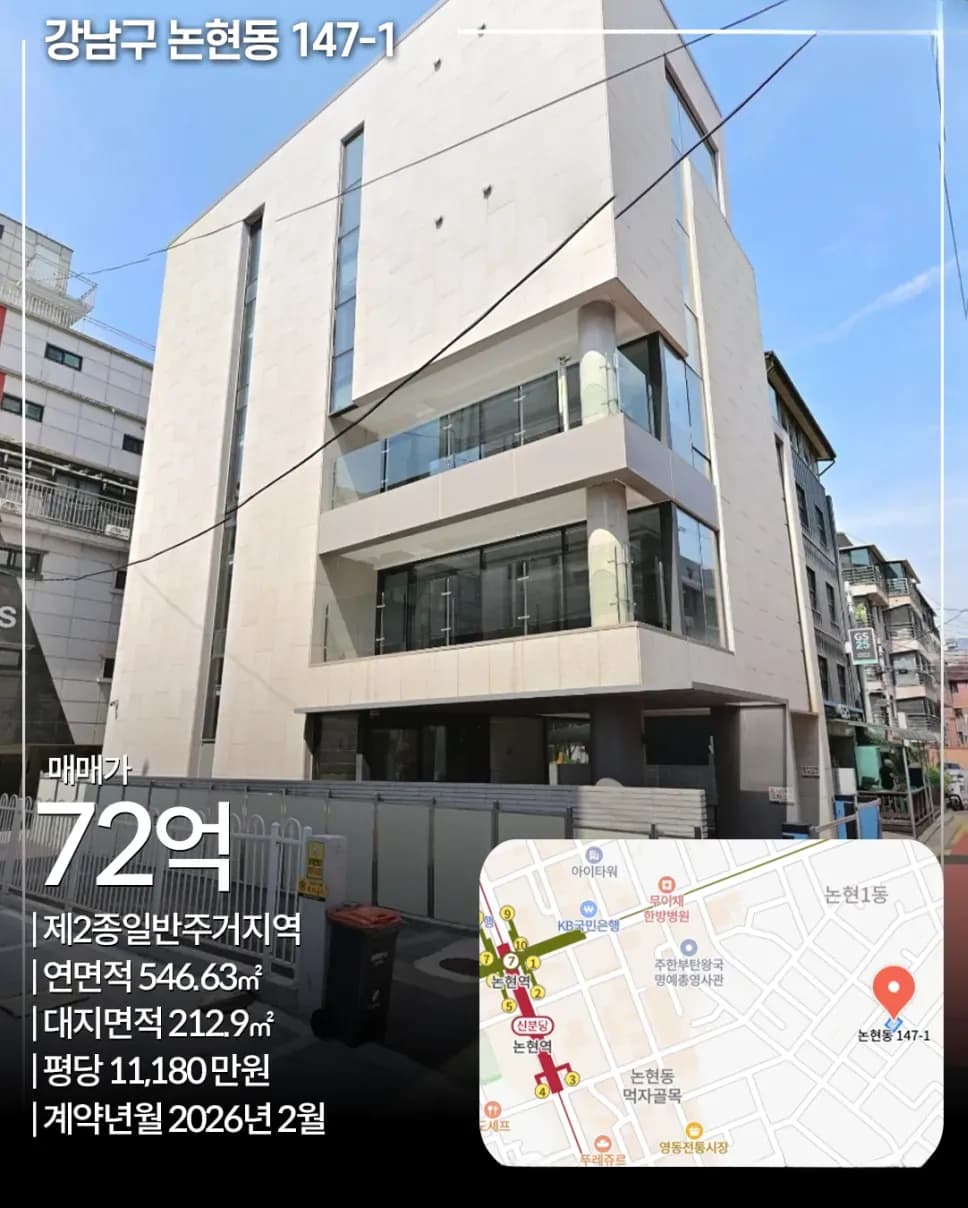 논현역 인근 논현동 147-1 빌딩 전경