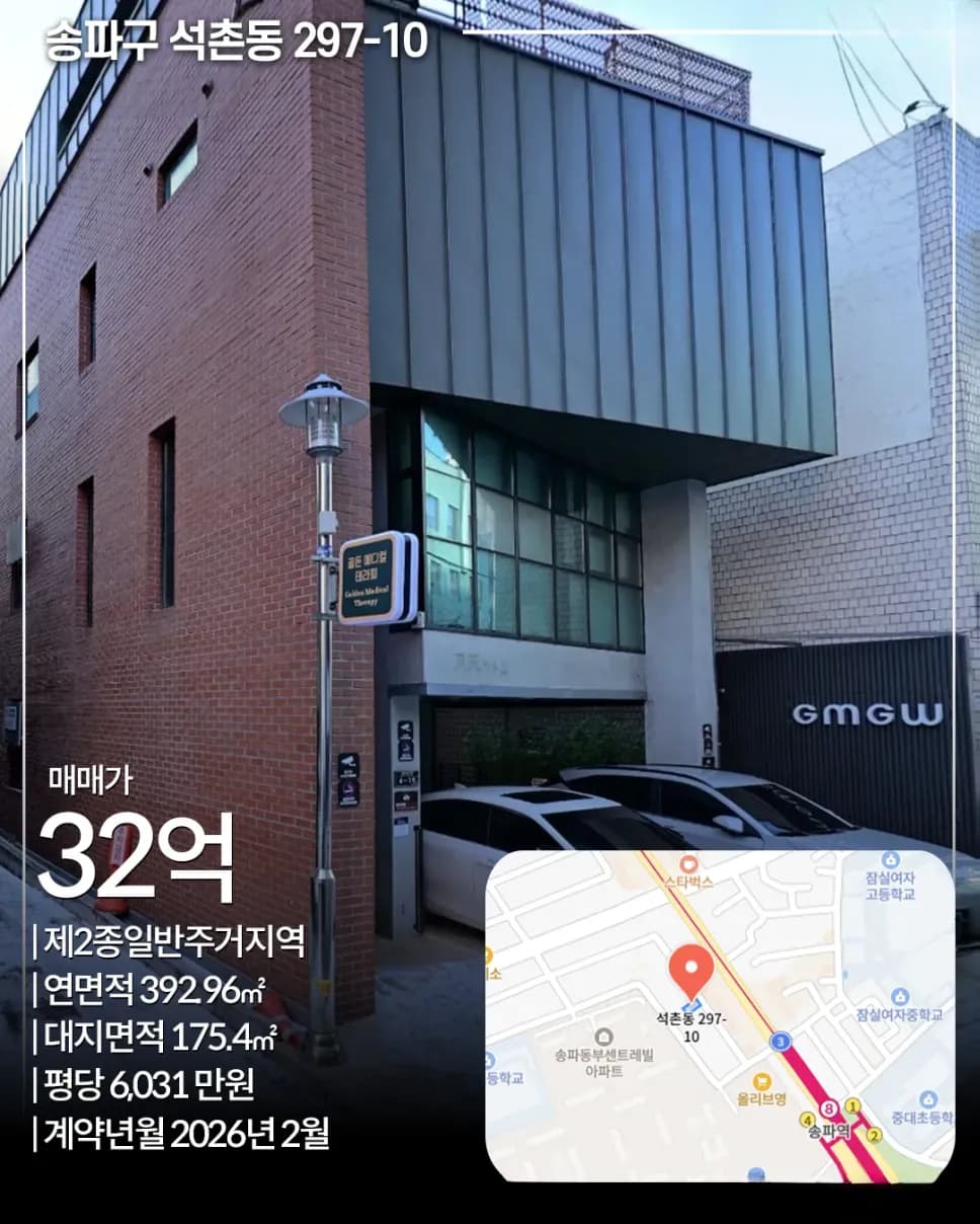 송파역 인근 석촌동 건물 전경