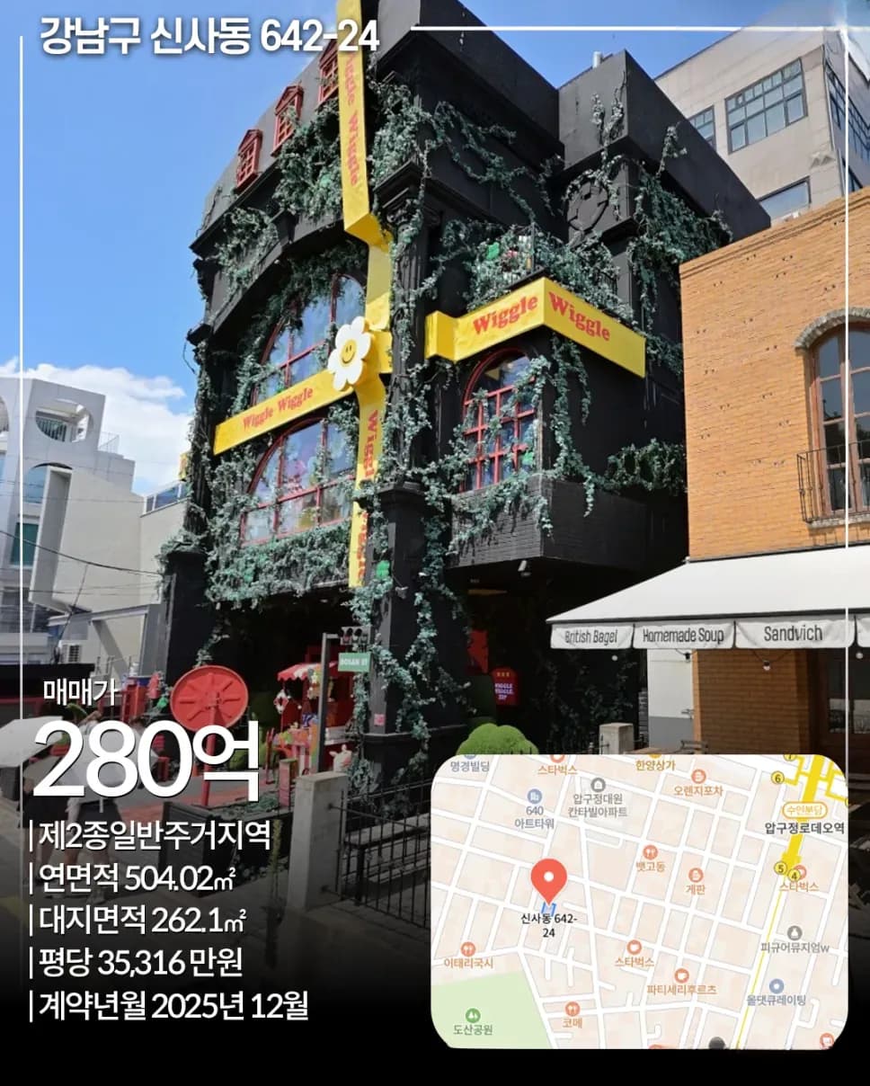 강남 신사동 280억 빌딩 전경