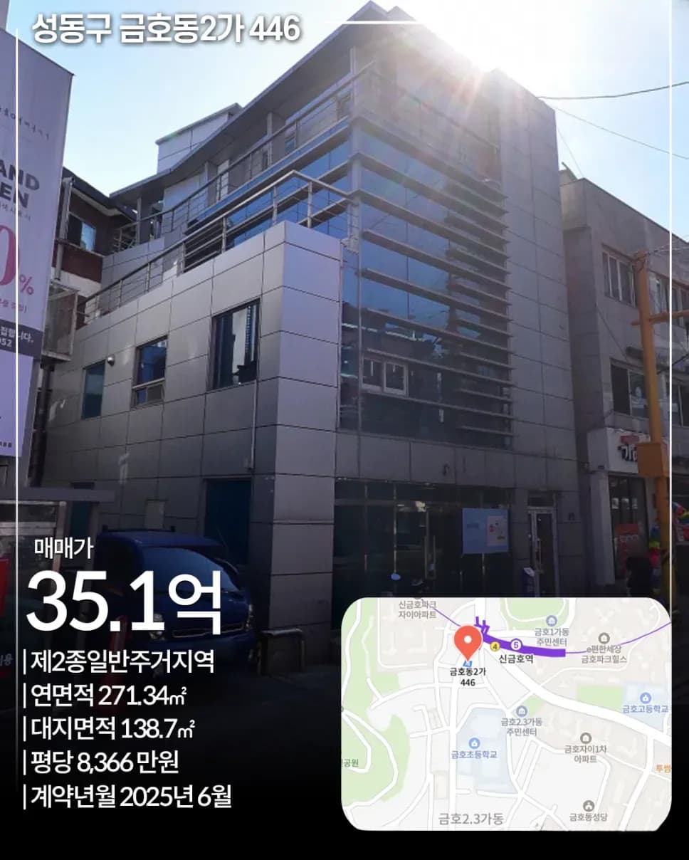 성동구 금호동2가 446 빌딩 매각 사례