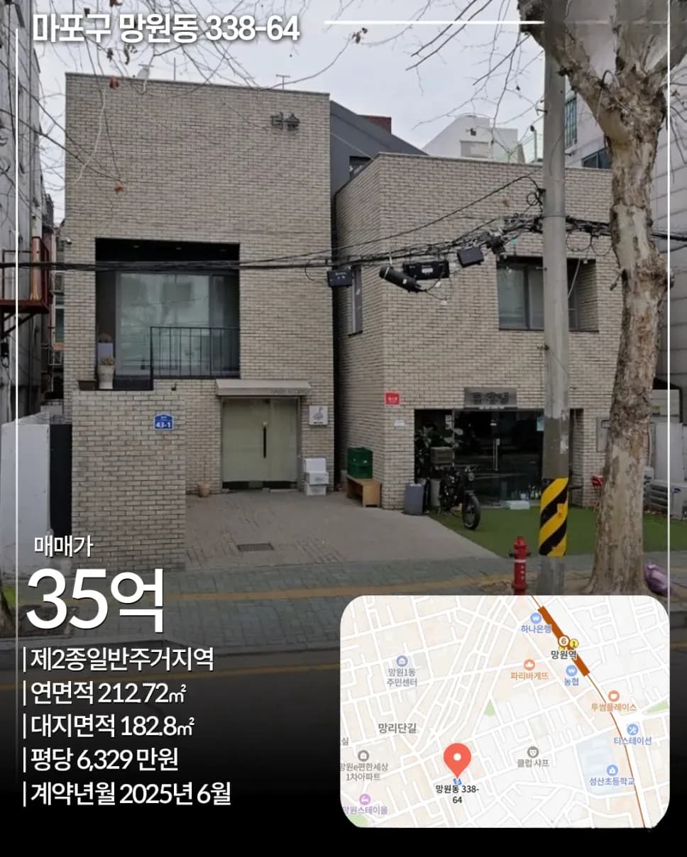 마포구 망원동 338-64 빌딩 매각 사례