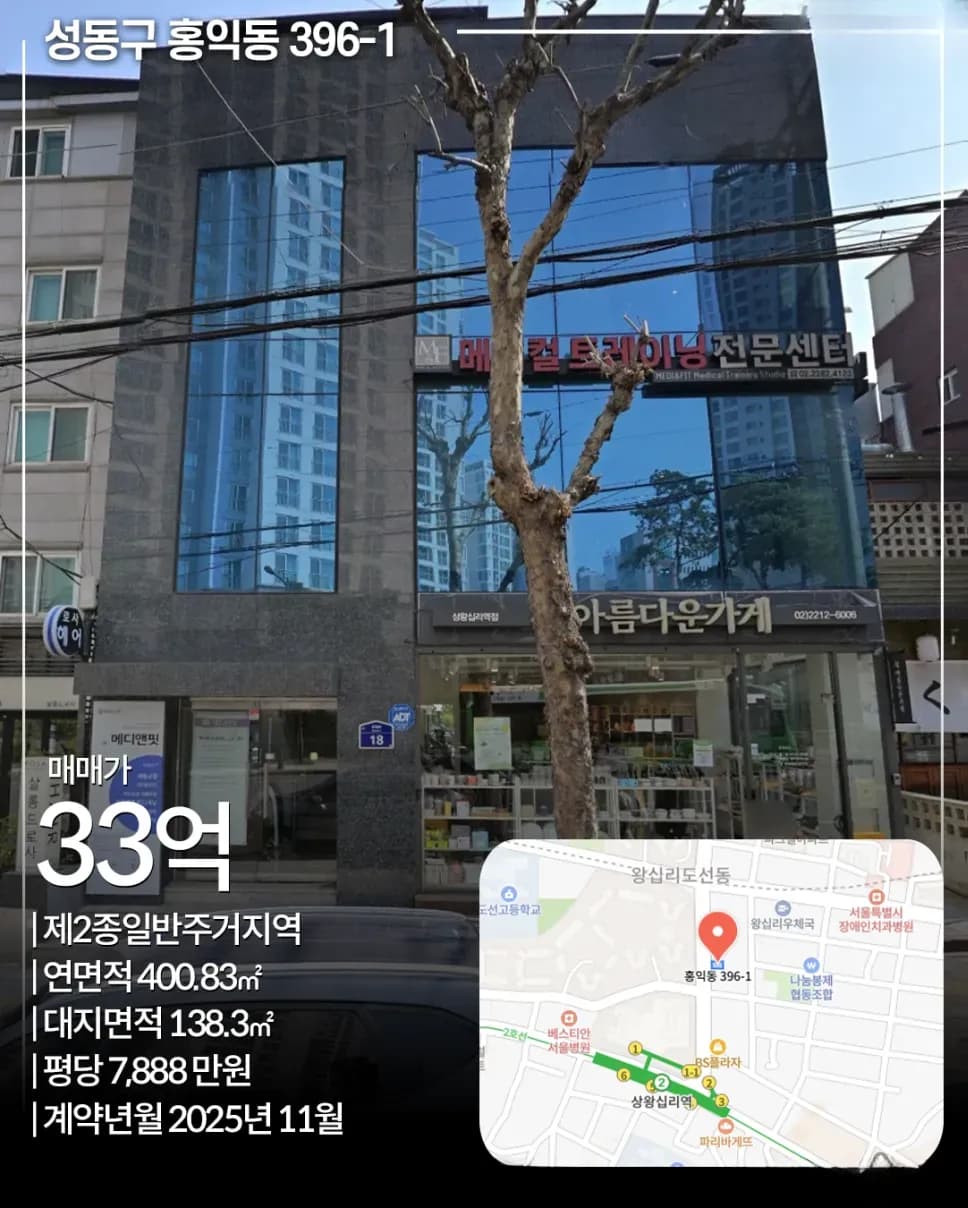 성동구 홍익동 396-1 빌딩 매매 사례