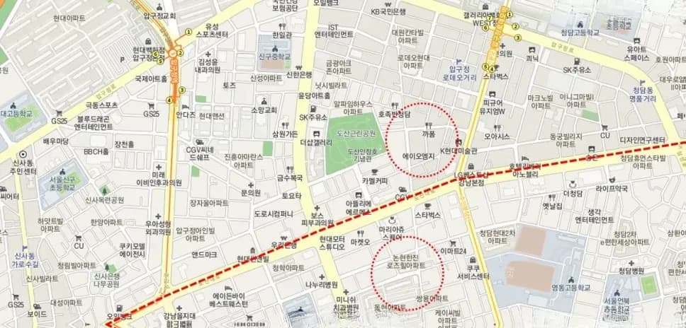도산대로 라인 분석