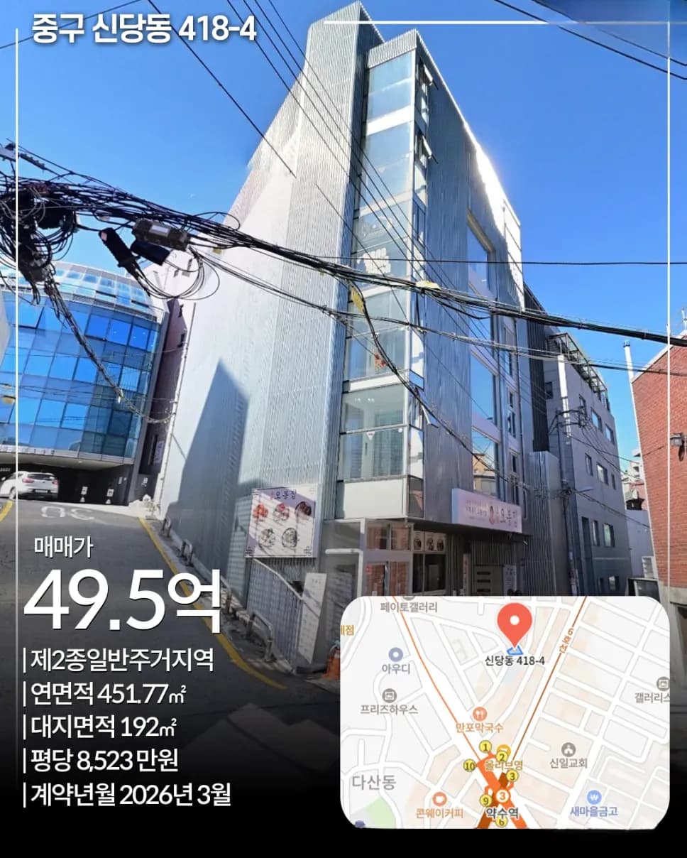 중구 신당동 418-4 — 약수역 인근 매매 사례